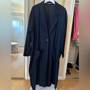 ZARA basics denim black coat